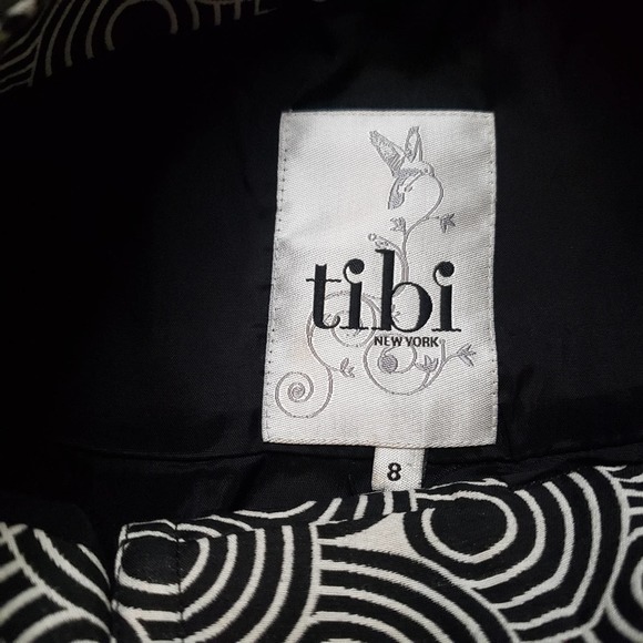 Tibi geometric black white swing jacket size 8 - Picture 4 of 6